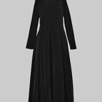 Long Sleeves Skinny Solid Color High Neck Midi Dresses