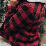 Plaid Fleece Cropped Button Down Jackets