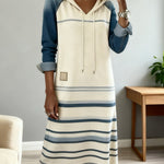 Rubí | Soft Stripe Shift Hoodie Dress