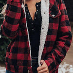 Plaid Fleece Cropped Button Down Jackets