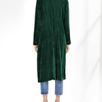 Long Velvet Cardigan Jacket Casual Open Front Velour Lapel Cardigan Maxi Blazer