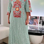 Forest Wave Totem Print Dress