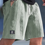 Caspien | Geometric Texture Knit Drawstring Shorts
