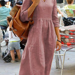 Casual Simplicity Solid Solid Color V Neck One Step Skirt Dresses