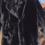 Faux fur collar loose coat