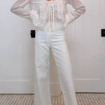 Romantic Lace Tie Sheer Chiffon Top