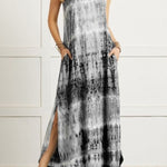 SLEEVELESS COLORFUL PRINTING MAXI DRESS