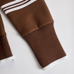 Retro Sporty Webbing Grey-white Half-zip Sweatshirt And Wide-leg Pants Set