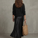 Luciana™ | Bias Fall Satin Skirt Knit Layer Set
