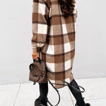 Margovil Long Sleeves Button Up Plaid Casual Shacket Jacket