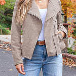 Margovil Zip Up Pocketed Faux Suede Moto Jacket(in 7 Colors)
