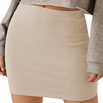 Margovil High Rise Solid Bodycon Mini Skirt