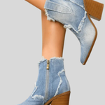 Amelia™ - Ankle Block Heel With Side Zip