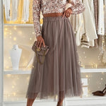 Crewneck Long Sleeves Bow Back Sequin Crop Top
