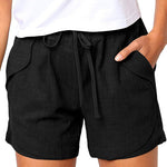 Margovil Drawstring High Waist Solid Casual Shorts