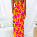 Margovil One Shoulder Side Split Printed Cami Maxi Dress