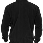 KZZ Men's Solid Zip Up Drop Shoulder Sweatshirt