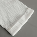 Vacation Retro White Cotton Linen Short-Sleeve Hooded Top And Balloon Pants Set