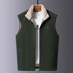 KZZ Men's Winter Outdoor Fleece Vest Sleeveless Jacket Thickly Padded Lined