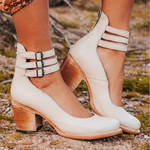 Emily | Classic Leather Strap Heels