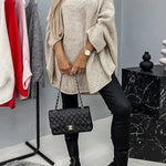 Remember Me Knit Crew Neck Poncho Loose Sweater