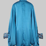 Going Out Loose Batwing Sleeves Buttoned Solid Color Mini Dresses