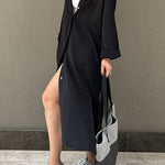 Casual Solid Buckle POLO collar Shirt Dress Dresses