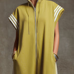 Casual Sports White Webbing Yellow-green Sleeveless Jumpsuit