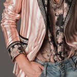 Bohemian Satin-Stripe Tailored Blazer