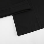Solid Color Two-Piece Set Casual Black Sleeveless Crop Vest Long Straight Pants Suits