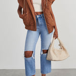 Fall and Forever Zipper Pocket Hooded Quilted Cotton Vest