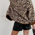 Fashion Leopard Loose Loose Cashmere Warm Jacket