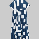 A-line High Waisted Buttoned Contrast Color Pleated Pockets Lapel Midi Dresses