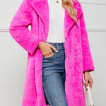Fake Fur Teddy Coat Open Front Parka Outwear
