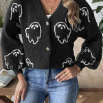 Stylish Loose Casual Cartoon Jacquard Jacket