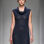 Women's Minimalist, Lightweight Knitted Cowl Neck Sleeveless Midi Dress