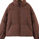 Stand Collar Zipper Pocket Thick Warm Cotton Jacket