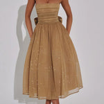 Sexy Off-shoulder Backless Bow Sexy Maxi Dress