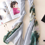 Vintage Floral Printed Silk Imitation Shawl&Scarf