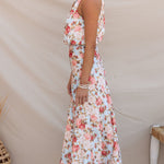 Sleeveless Halter Neck Printed Satin Dress
