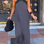 Stylish Crossover Backless Sleeveless Loose Maxi Dress