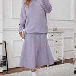 Elegant Knitted Two Pieces Sets One-shoulder Sweater Top Elastic Waist Fishtail Skirt