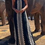 Take A Trip Ethnic Print Backless A-line Maxi Dress