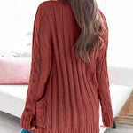 Plain Twist Button Cardigan Sweater