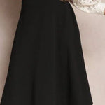 Leather Stitching Solid Color Fashionable Skirt, Elegant and Artistic Retro Skirt for Women