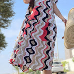Shirt Collar Print Swing Short Sleeve Dress
