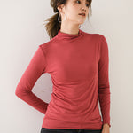 10 Colors Simple Solid Color Long Sleeves High-Neck T-Shirt Top