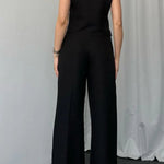 Solid Color Casual Vest Two-piece Set