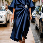 Luxe Shimmer Satin Long Dress