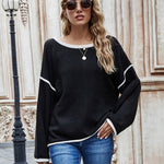 Oversized Soft Knit Long Batwing Sleeve Pullover Sweater Tunic Outfit Tops